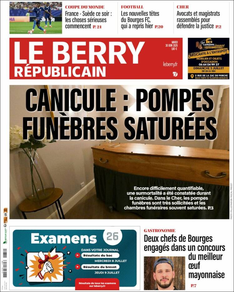 Portada de Berry Republicain (Francia)