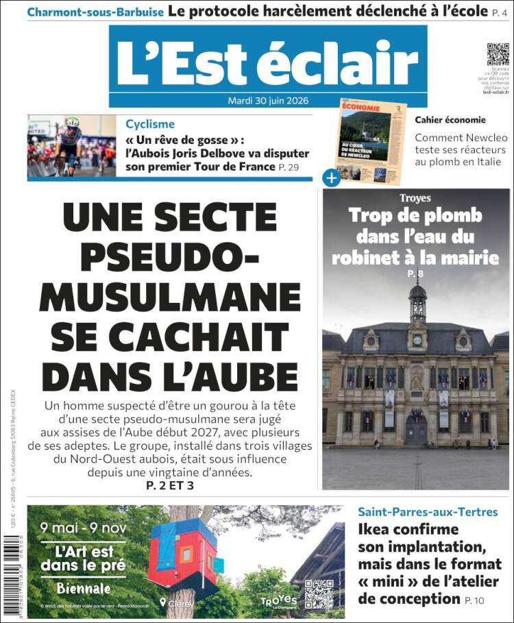 Portada de L'Est Eclair (Francia)