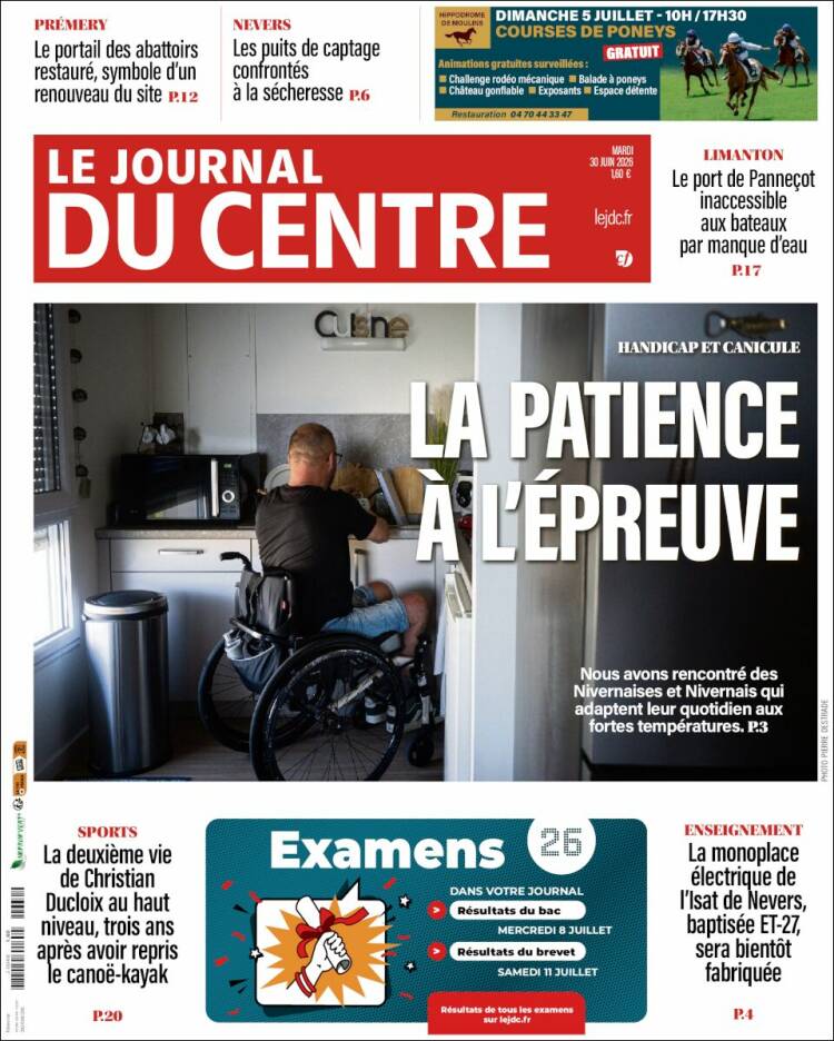 Portada de Le Journal du Centre (Francia)
