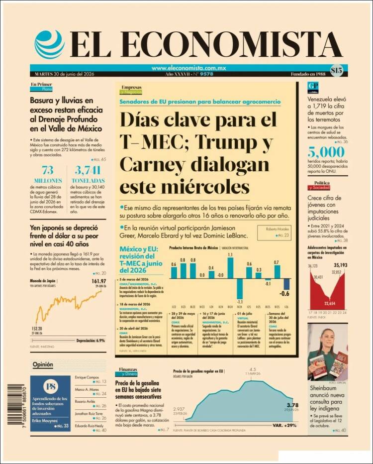 Portada de El Economista (M&eacute;xico)