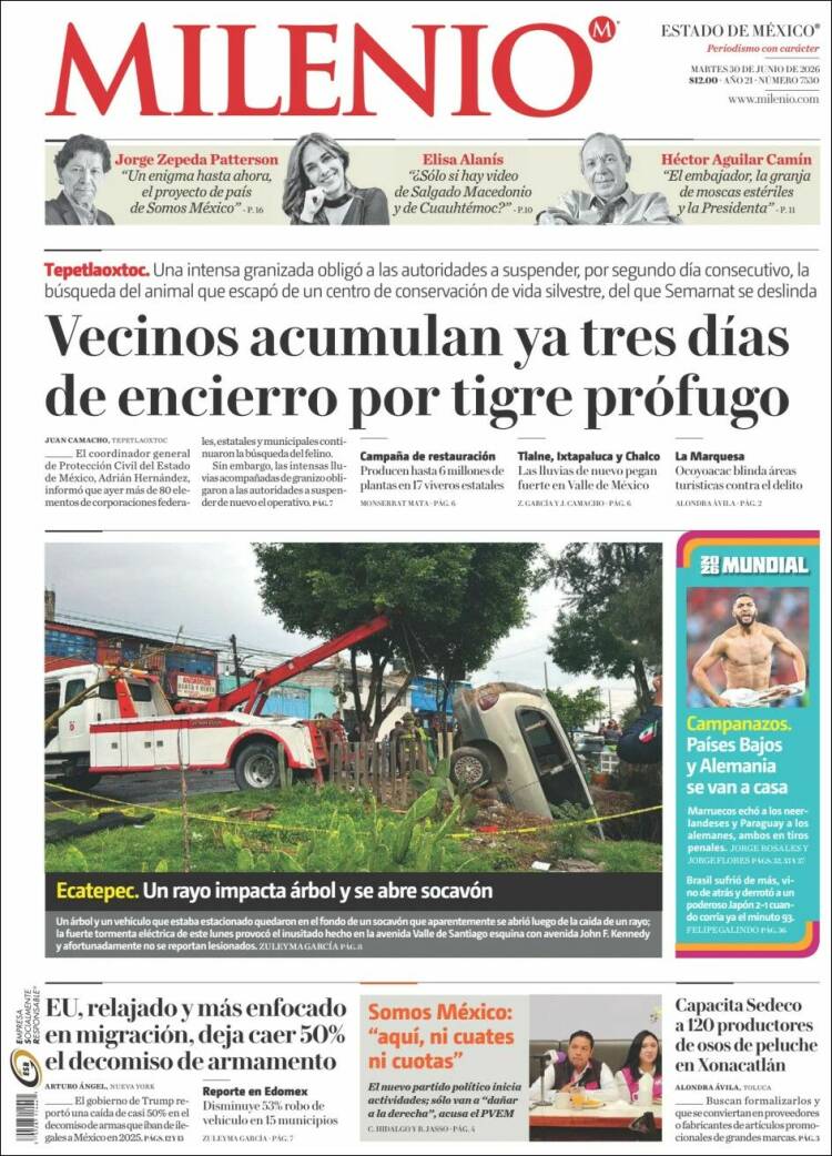 Portada de Milenio - Estado de México (M&eacute;xico)
