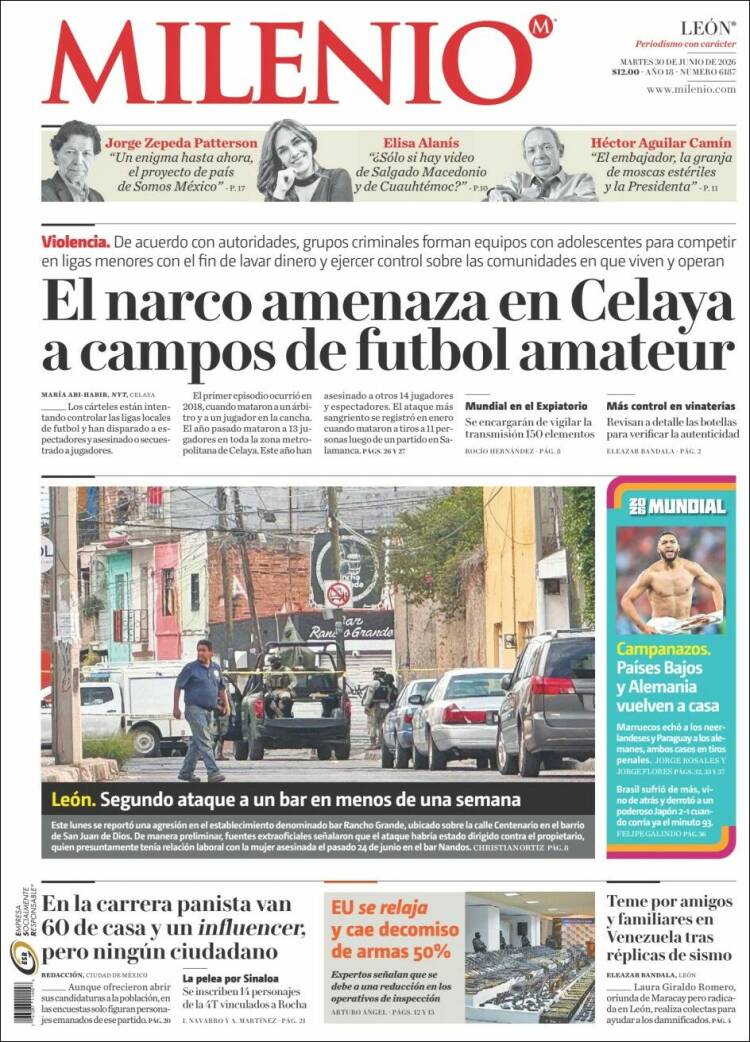 Portada de Milenio de León (M&eacute;xico)