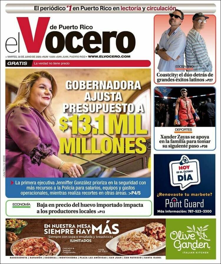 Portada de Vocero (Puerto Rico)