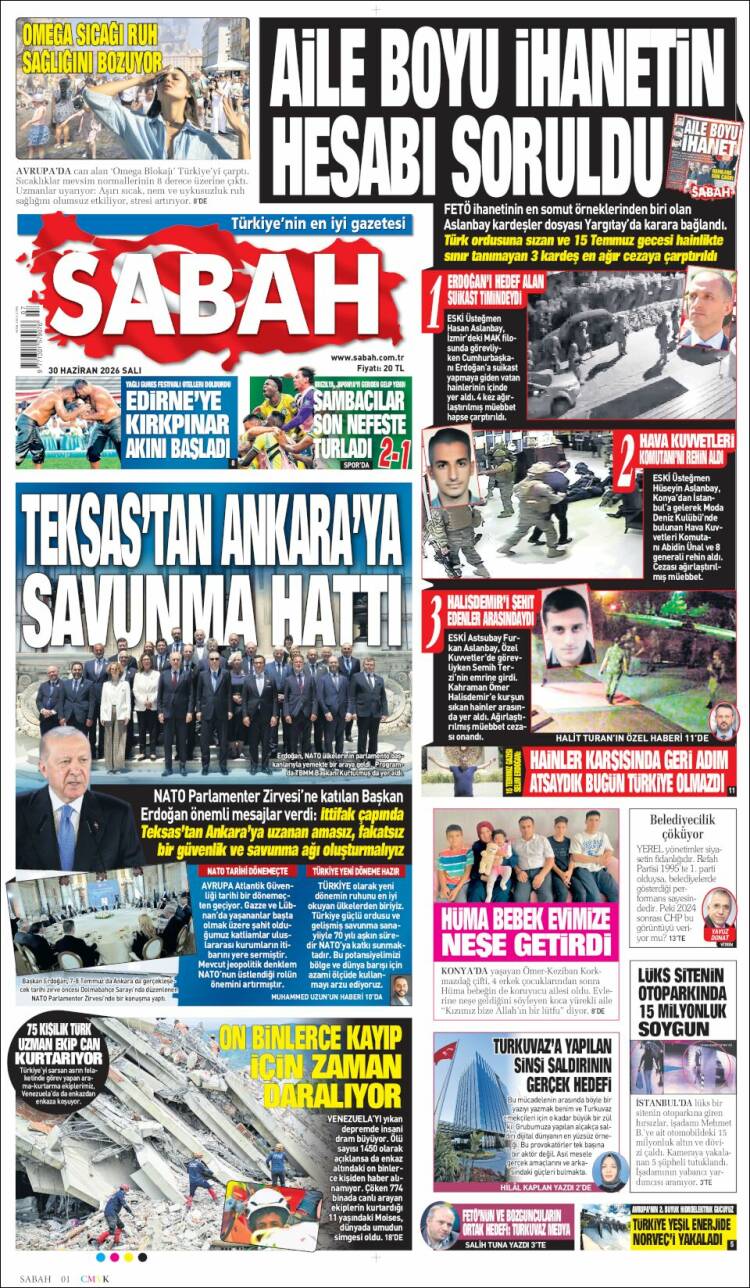 Portada de Sabah (Turqu&iacute;a)