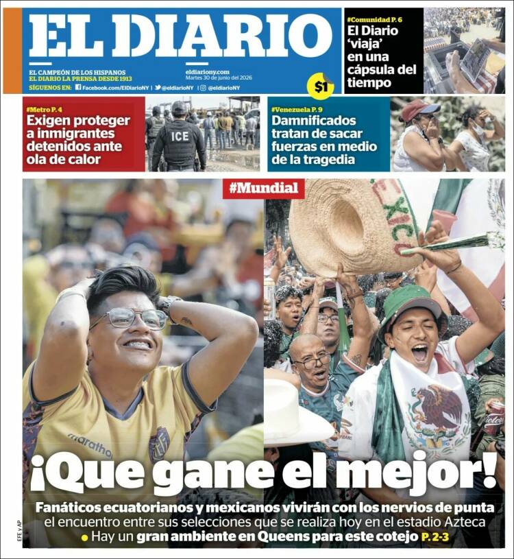 Portada de El Diario NY (USA)