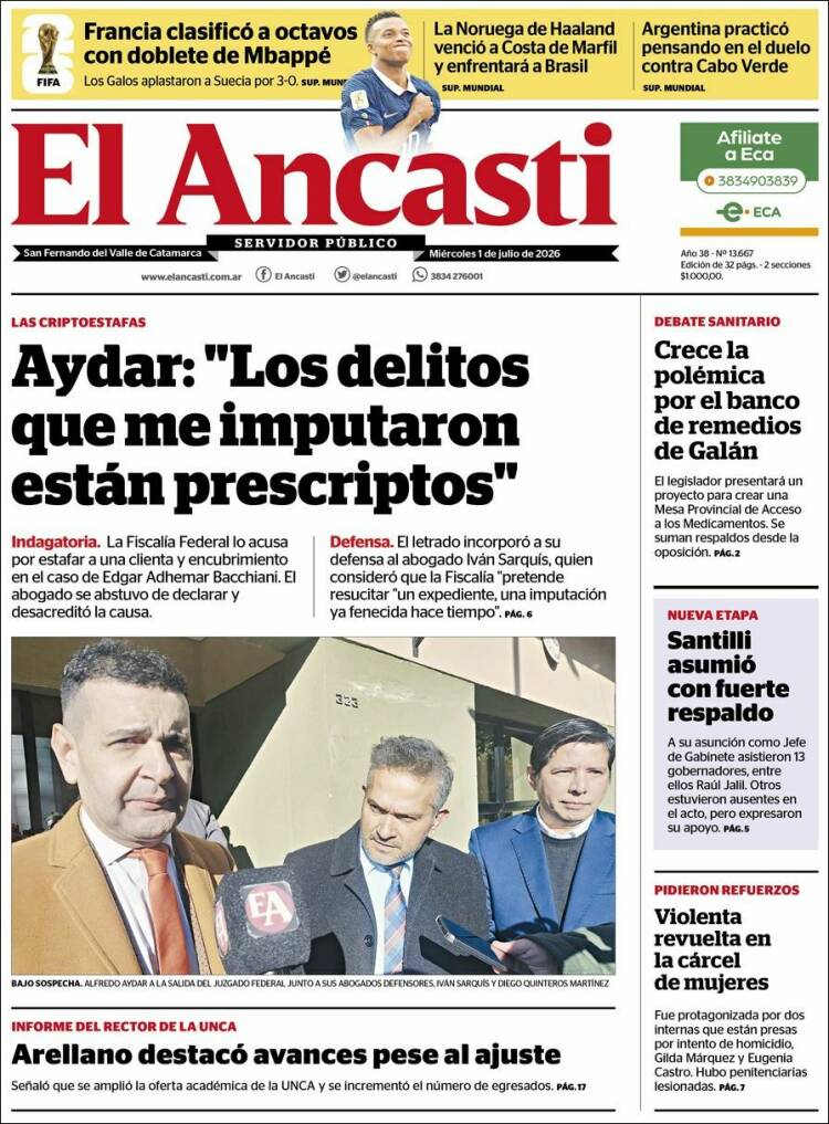Portada de El Ancasti (Argentina)