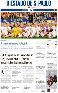 Portada de O Estado de São Paulo (Brasil)