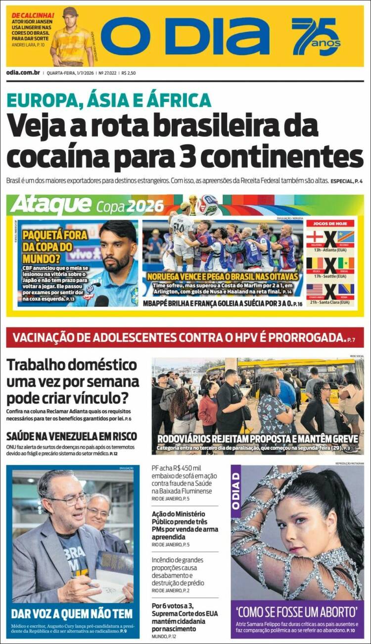 Portada de O Dia (Brasil)