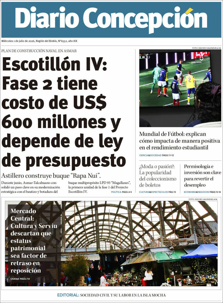 Portada de Diario de Concepción (Chile)