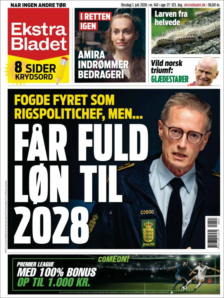 Portada de Ekstra Bladet (Dinamarca)