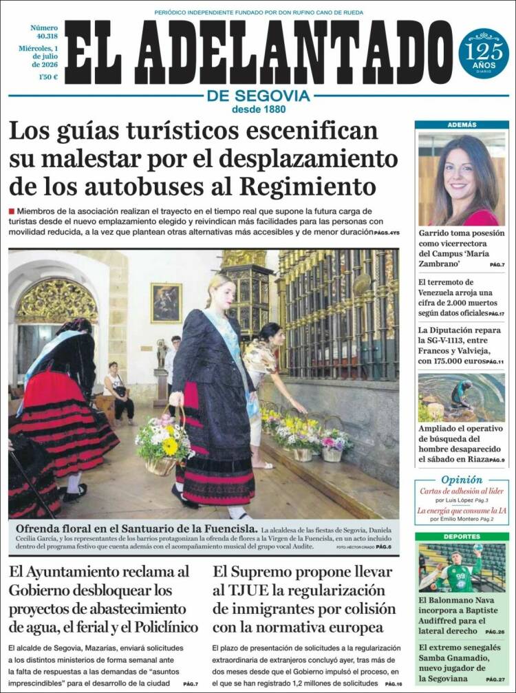 Portada de El Adelantado de Segovia (Espa&ntilde;a)