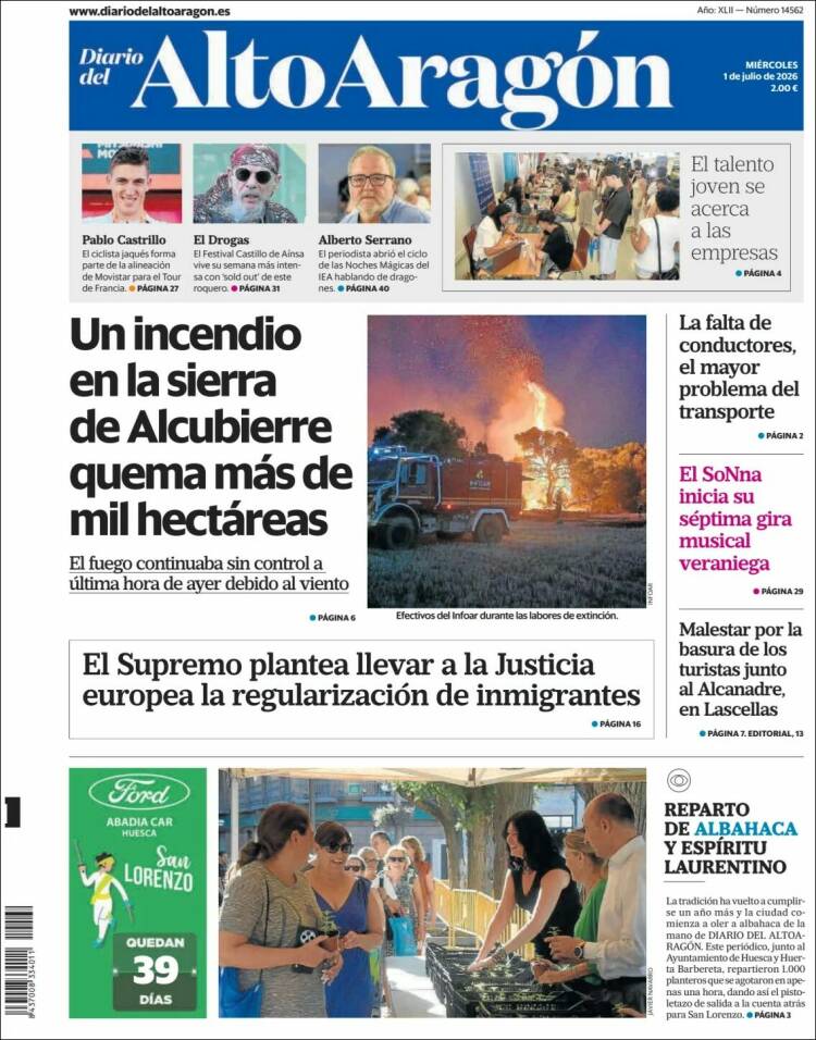 Portada de Diario del AltoAragón (Espa&ntilde;a)