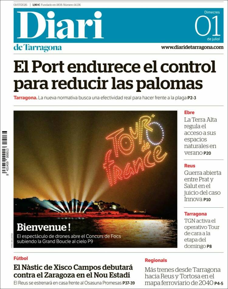 Portada de Diari de Tarragona (Espa&ntilde;a)