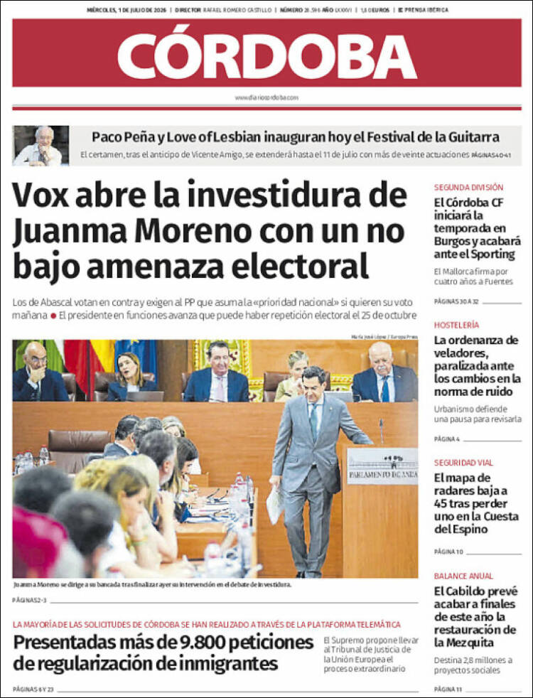 Portada de Diario de Córdoba (Espa&ntilde;a)