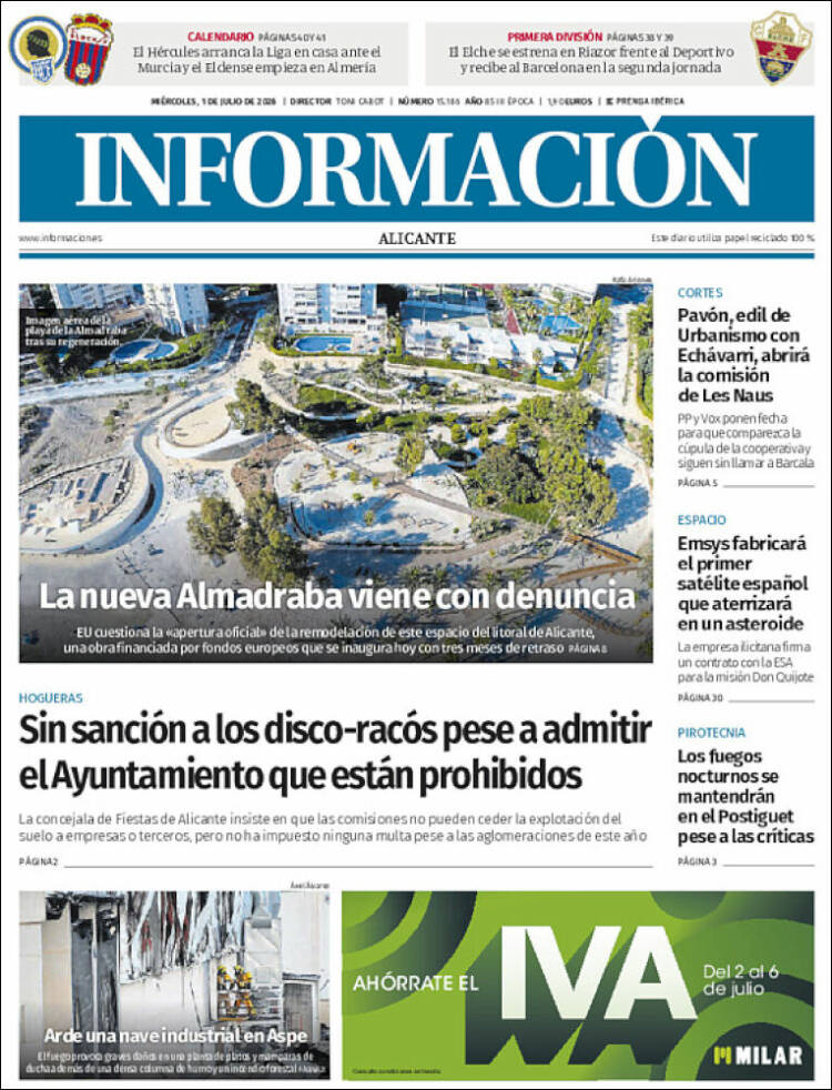 Portada de Diario Información (Espa&ntilde;a)