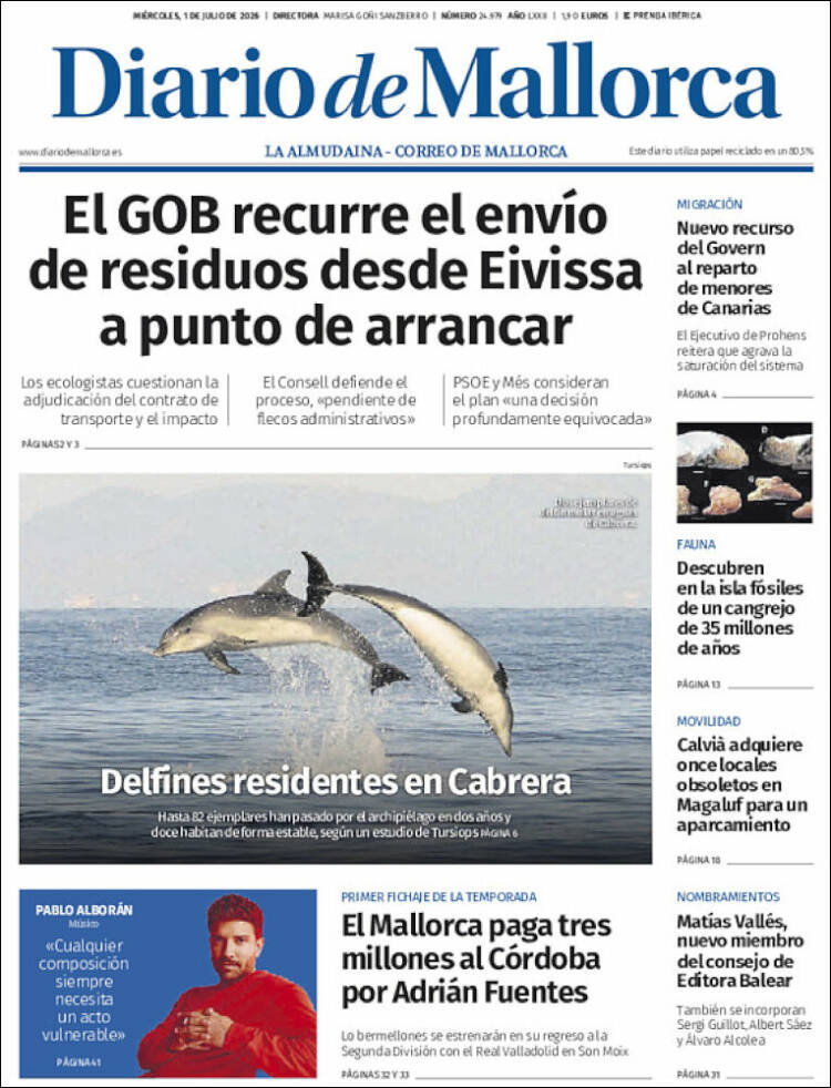 Portada de Diario de Mallorca (Espa&ntilde;a)