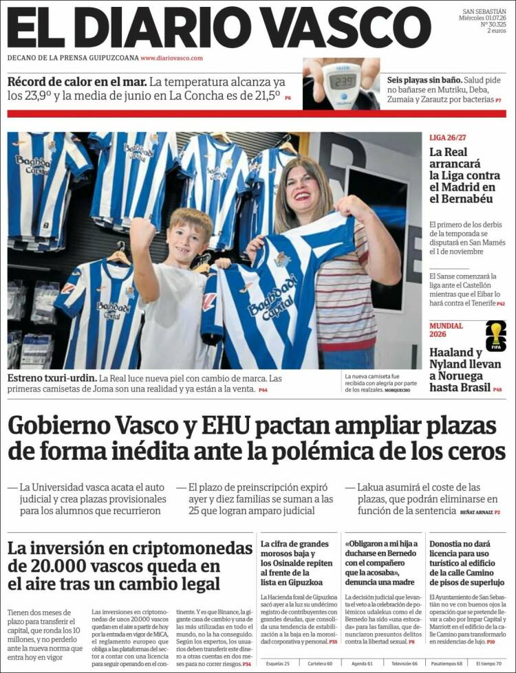 Portada de Diario Vasco (Espa&ntilde;a)