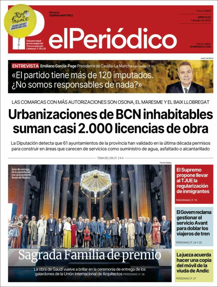 Portada de El Periódico (Espa&ntilde;a)