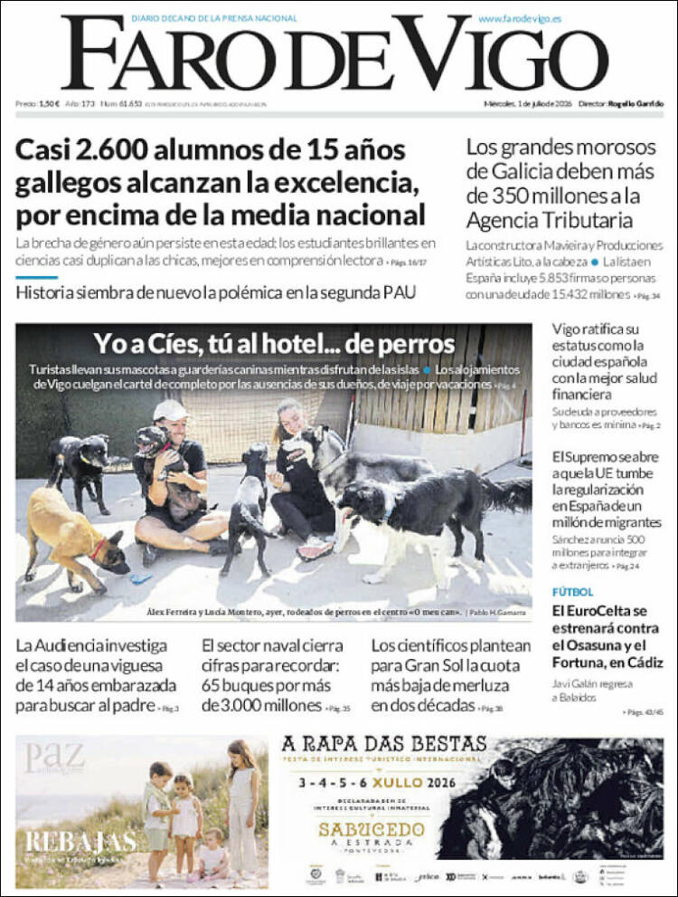 Portada de Faro de Vigo (Espa&ntilde;a)