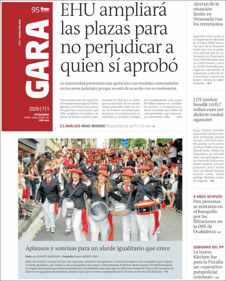 Portada de Gara (Espa&ntilde;a)