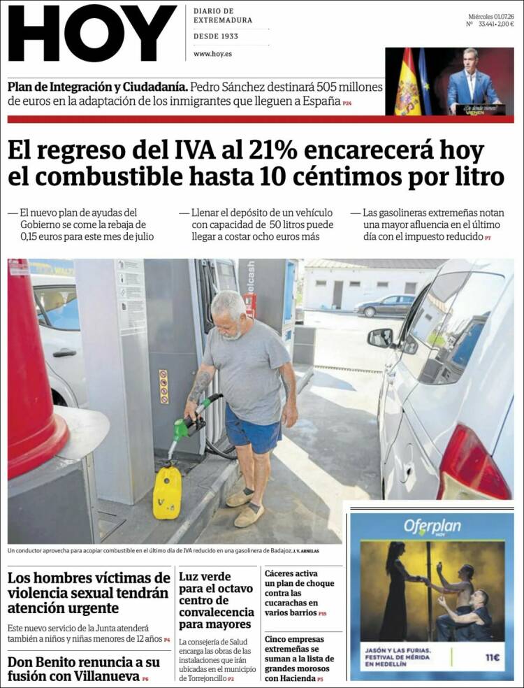 Portada de Hoy - Badajoz (Espa&ntilde;a)