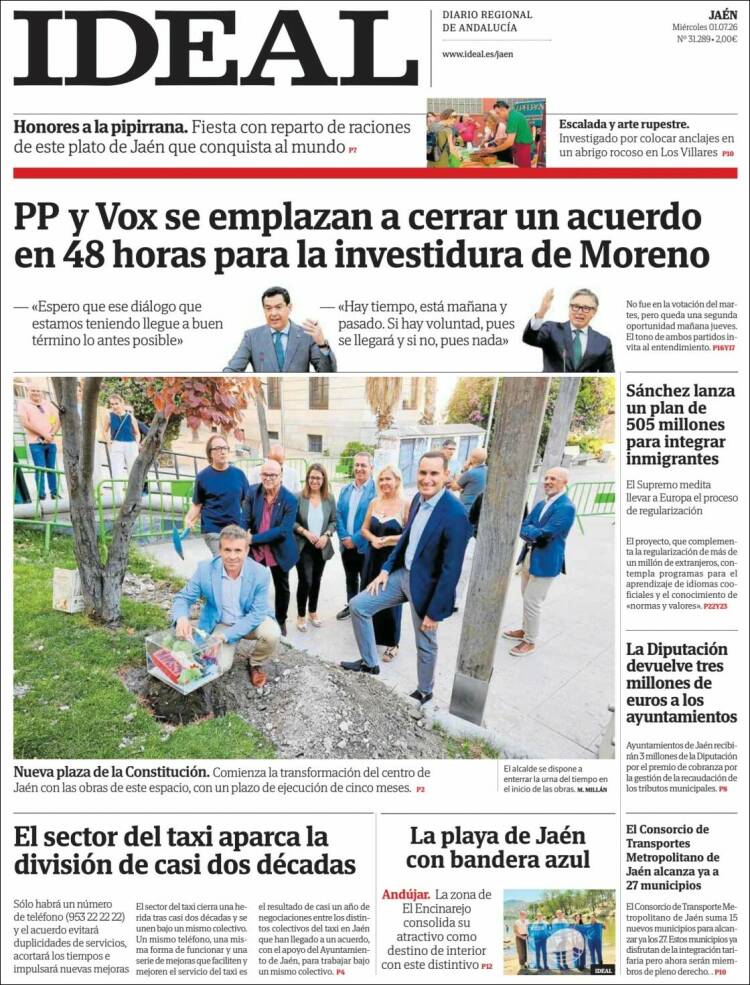 Portada de El Ideal de Jaén (Espa&ntilde;a)