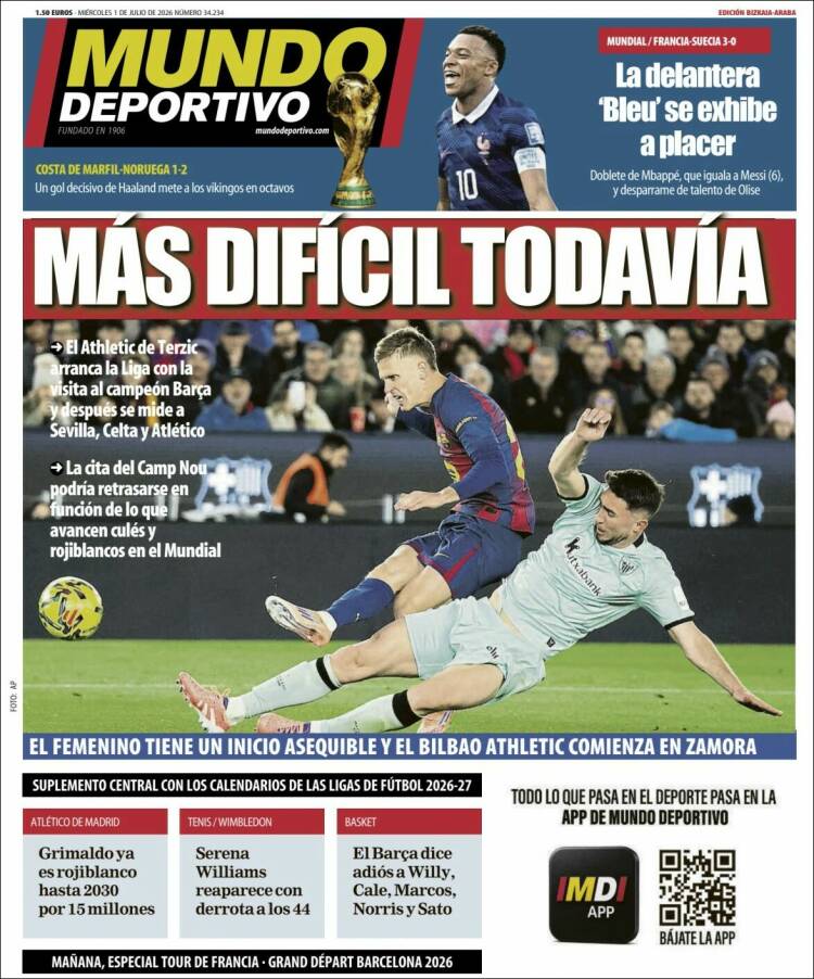 Portada de Mundo Deportivo Bizkaia (Espa&ntilde;a)