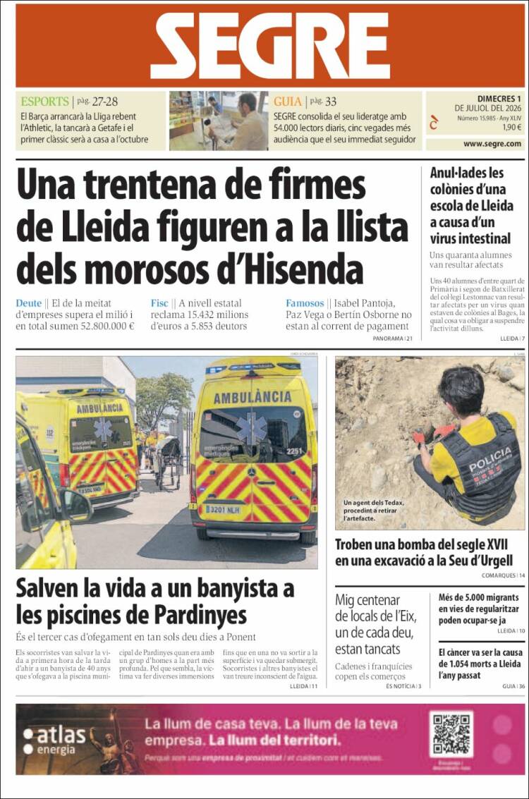 Portada de Segre (Espa&ntilde;a)