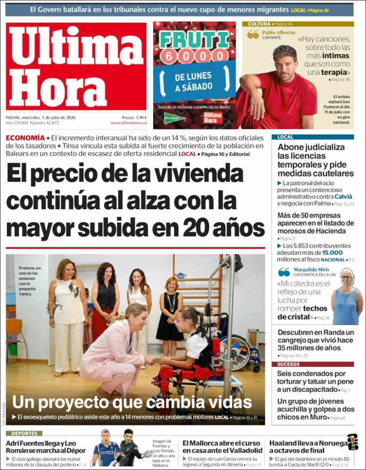 Portada de Última Hora (Espa&ntilde;a)