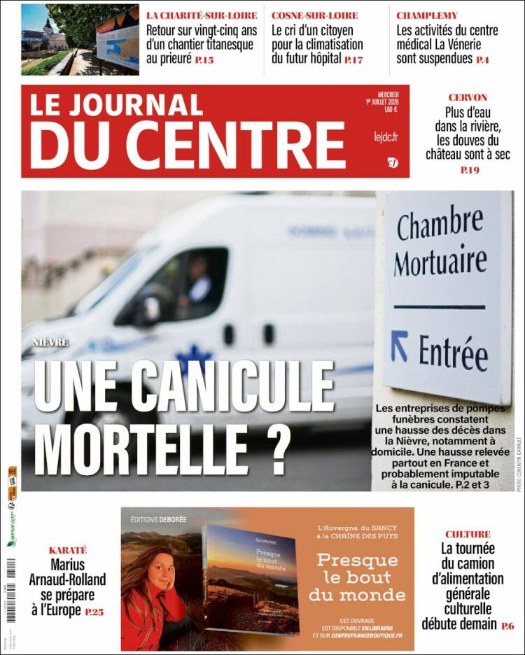Portada de Le Journal du Centre (Francia)