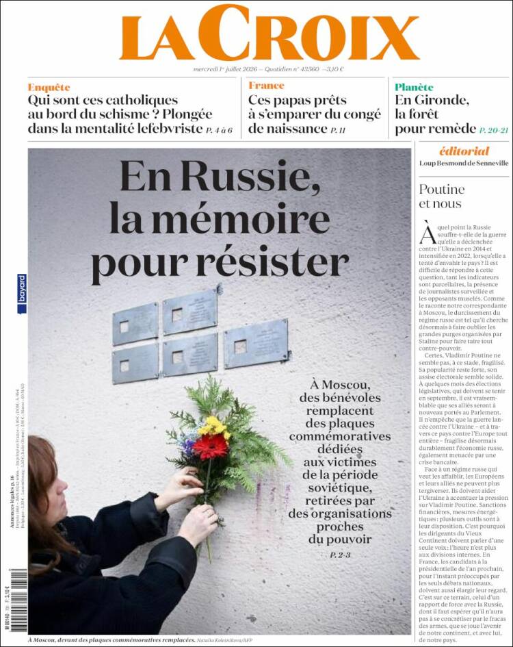 Portada de La Croix (Francia)