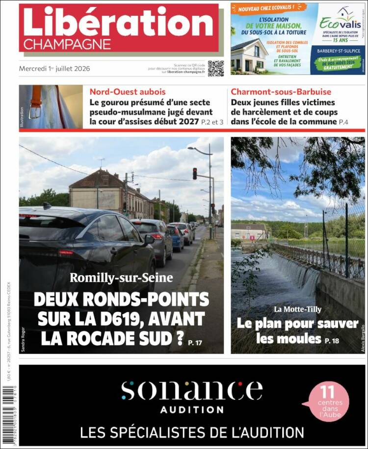 Portada de Libération Champagne (Francia)