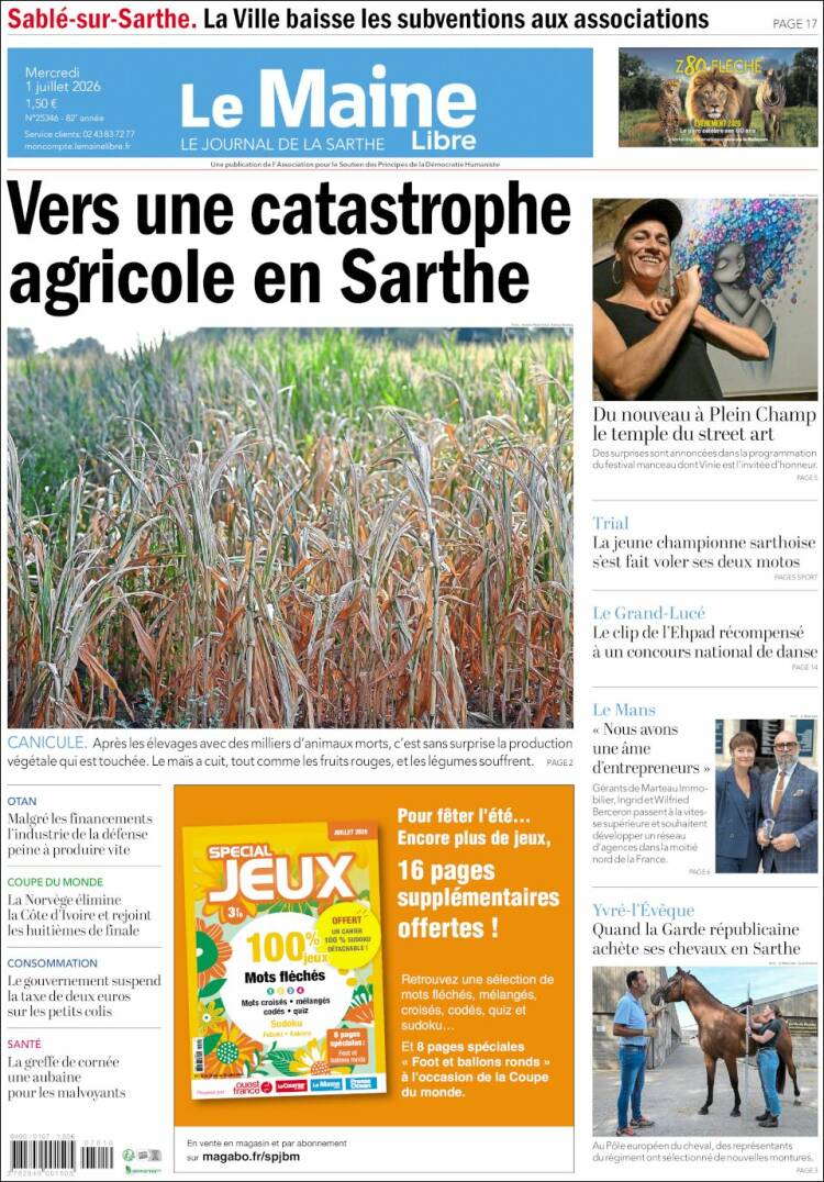 Portada de Le Maine Libre (Francia)
