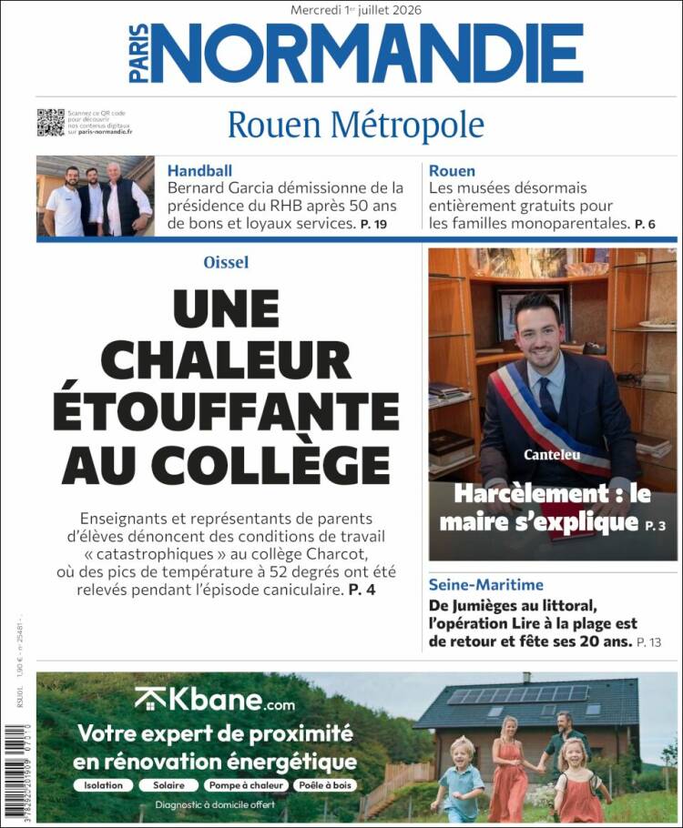 Portada de Paris Normandie (Francia)
