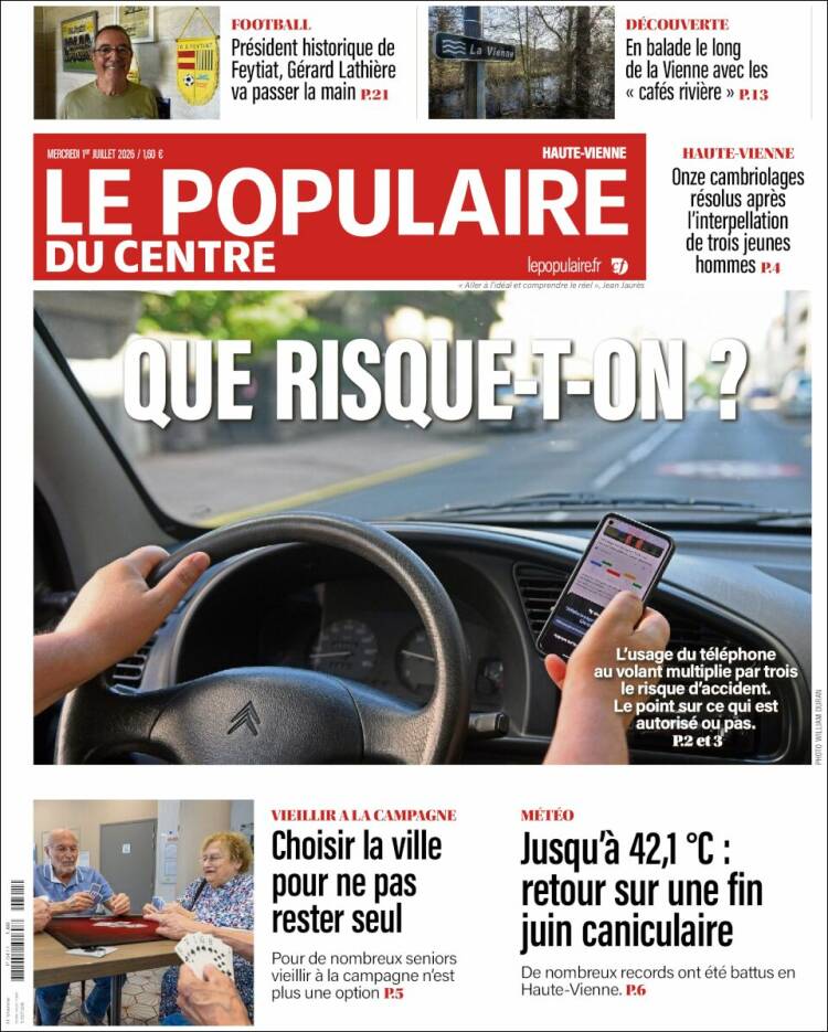 Portada de Le Populaire du Centre (Francia)