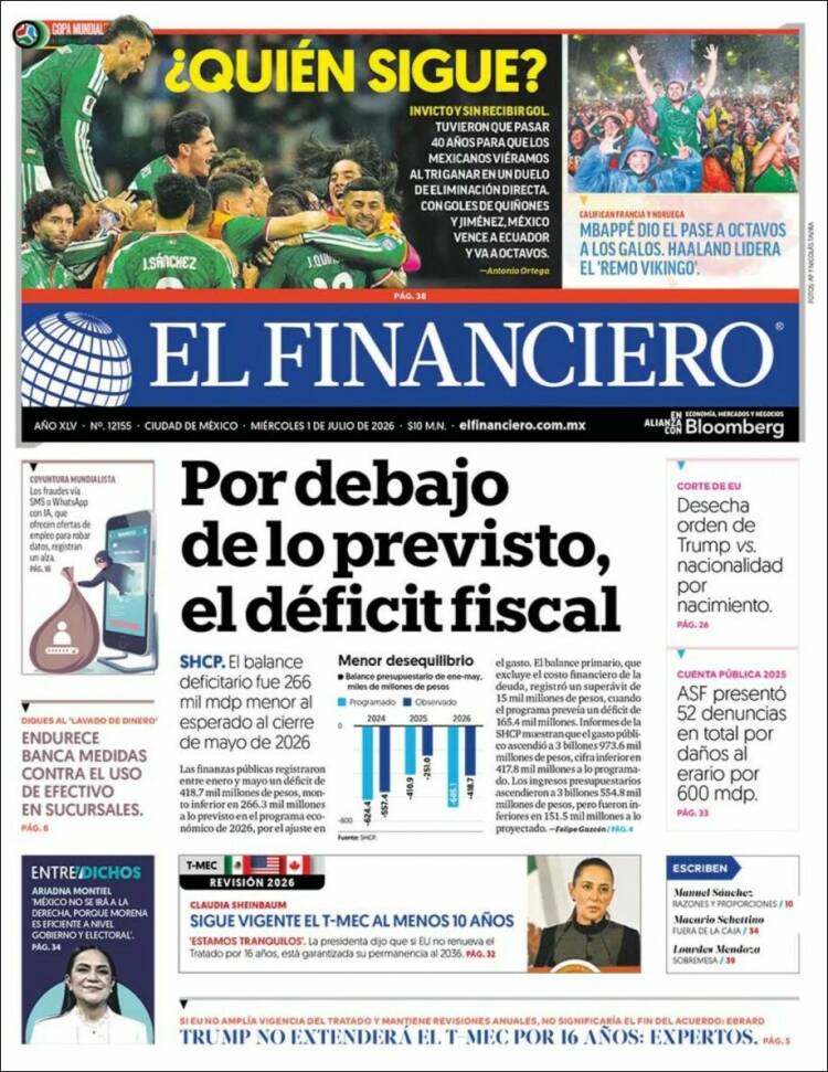 Portada de El Financiero (M&eacute;xico)