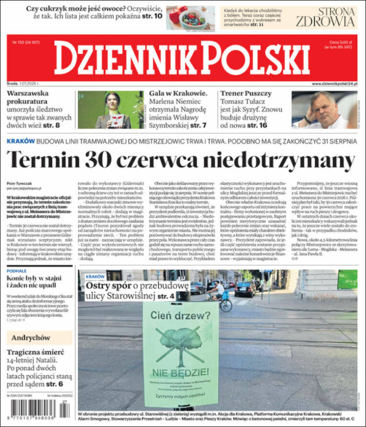 Portada de Dziennik (Polonia)