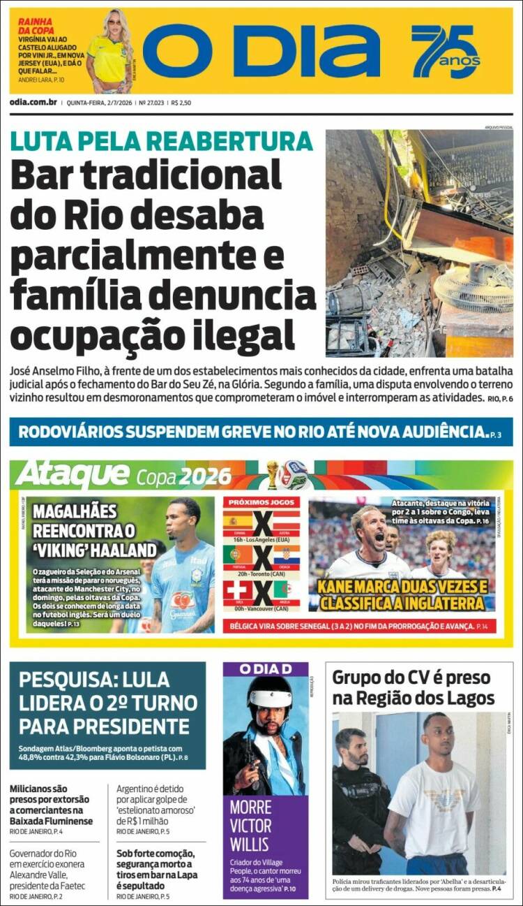 Portada de O Dia (Brasil)
