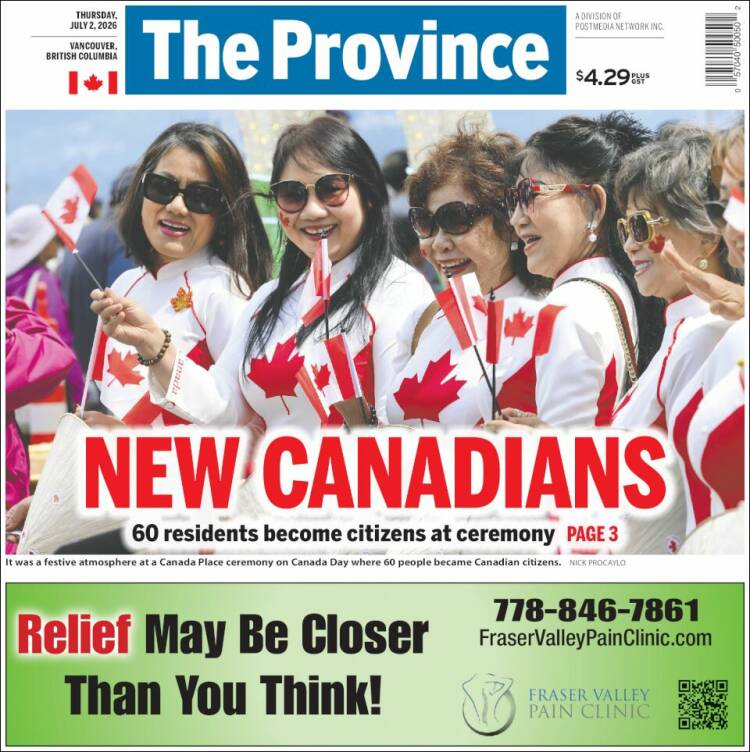 Portada de The Province (Canad&aacute;)