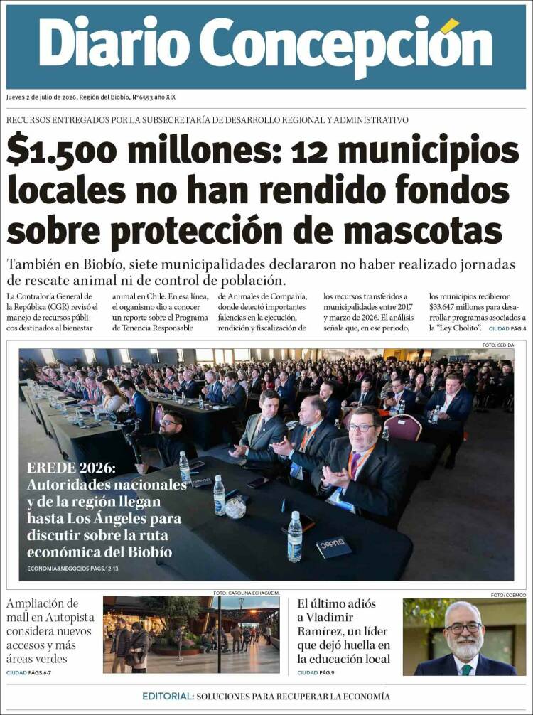 Portada de Diario de Concepción (Chile)