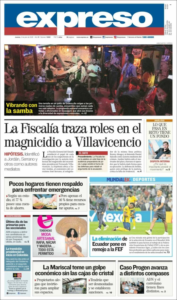 Portada de Expreso (Ecuador)