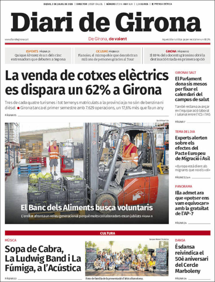 Portada de Diari de Girona (Espa&ntilde;a)