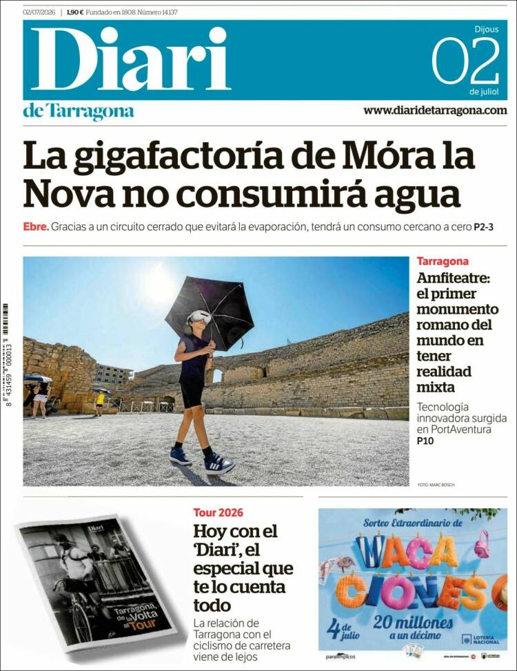 Portada de Diari de Tarragona (Espa&ntilde;a)