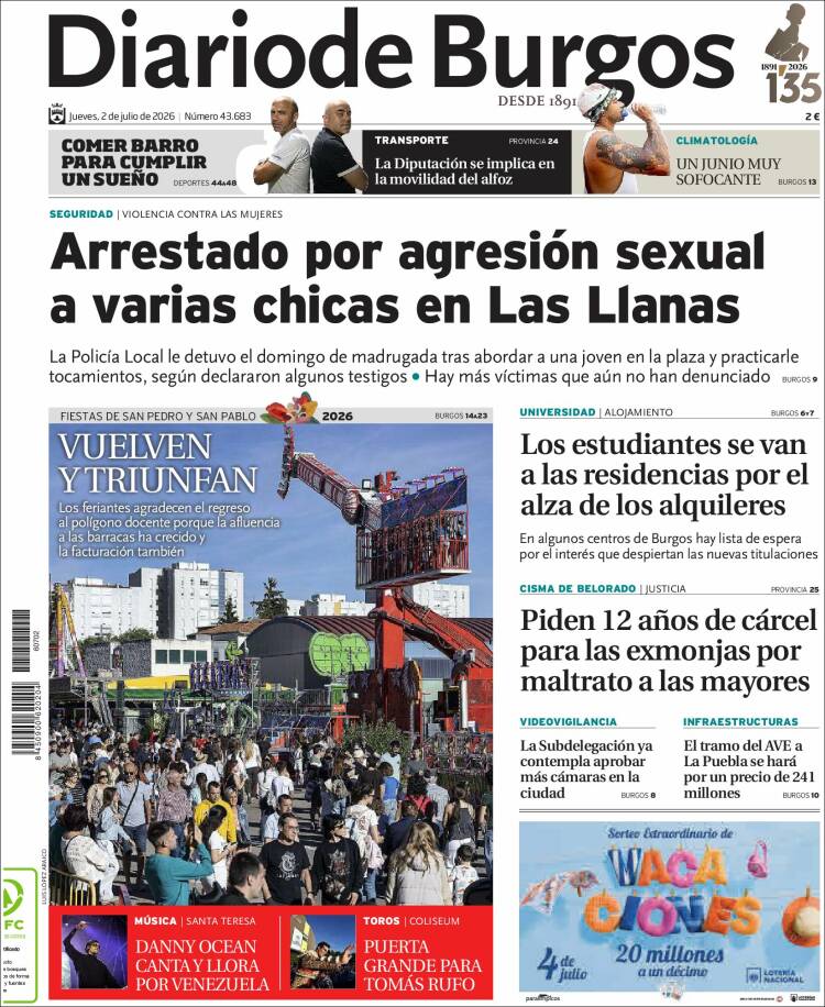 Portada de Diario de Burgos (Espa&ntilde;a)