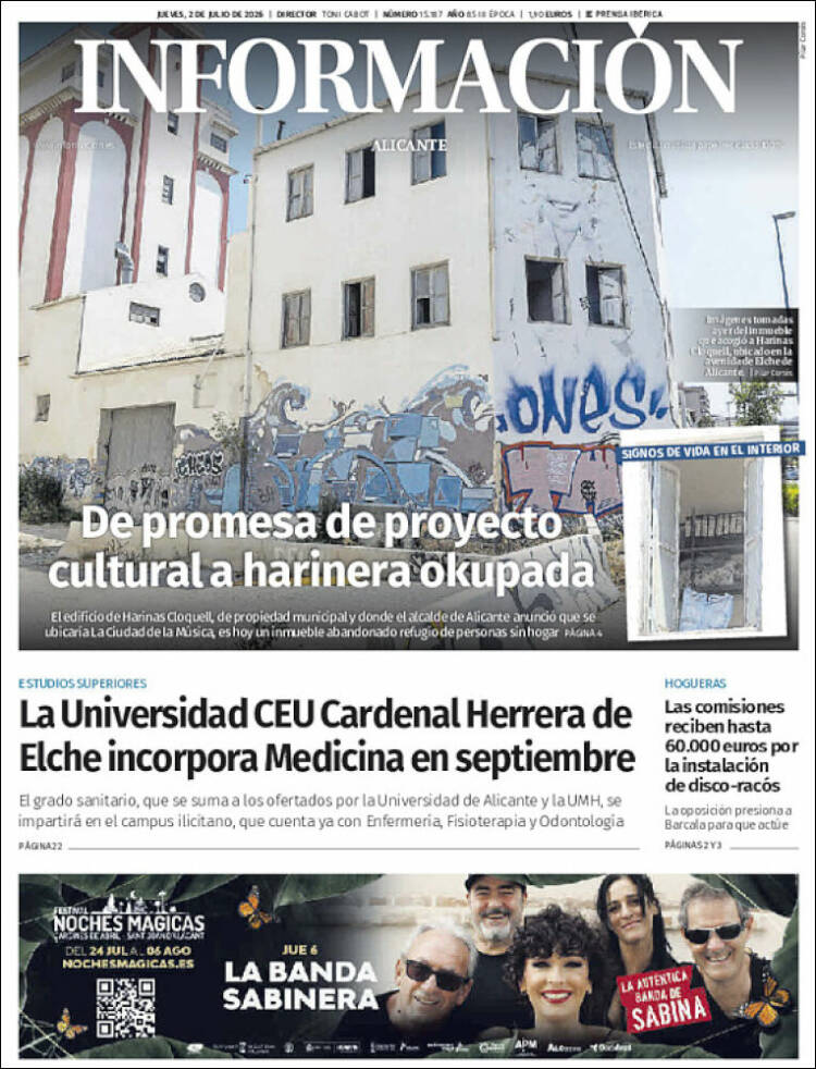 Portada de Diario Información (Espa&ntilde;a)