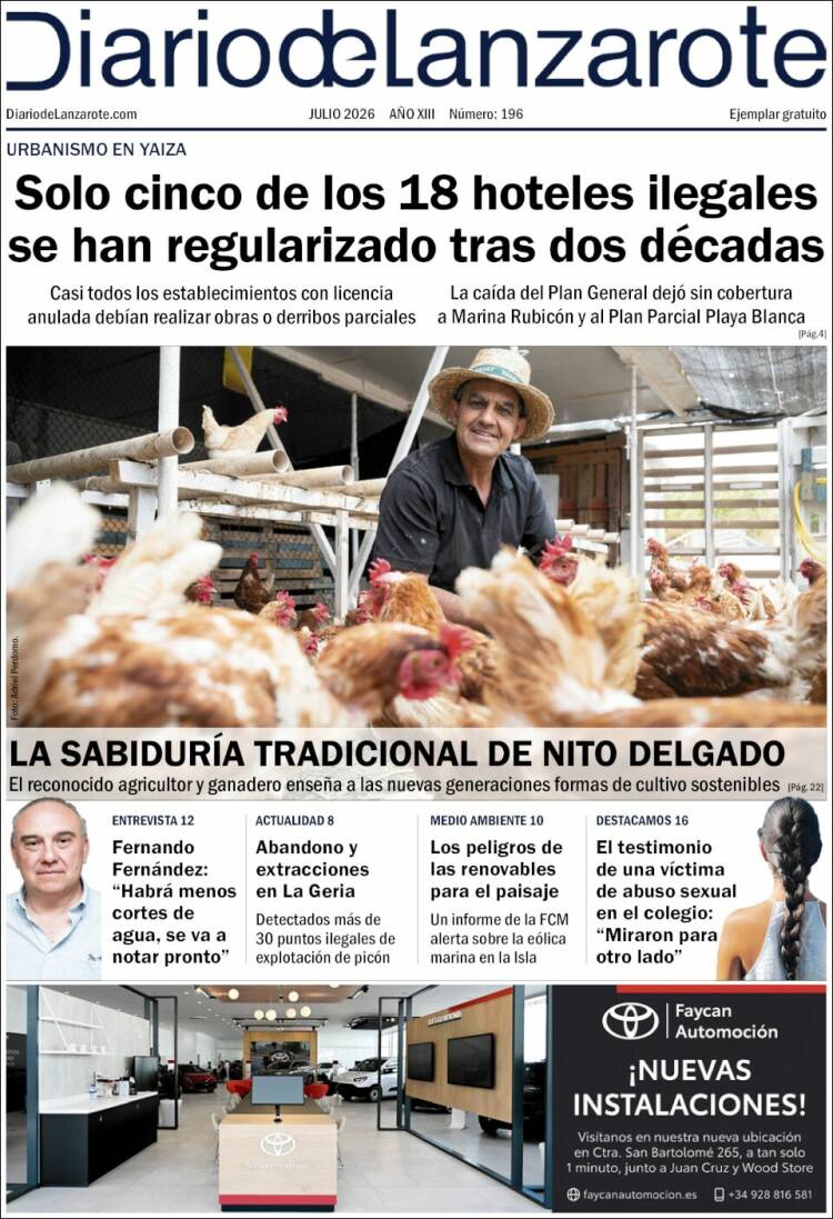 Portada de Diario de Lanzarote (Espa&ntilde;a)