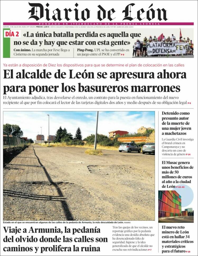Portada de Diario de León (Espa&ntilde;a)