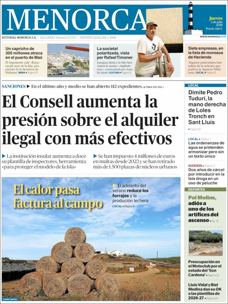 Portada de Menorca - Diario Insular (Espa&ntilde;a)