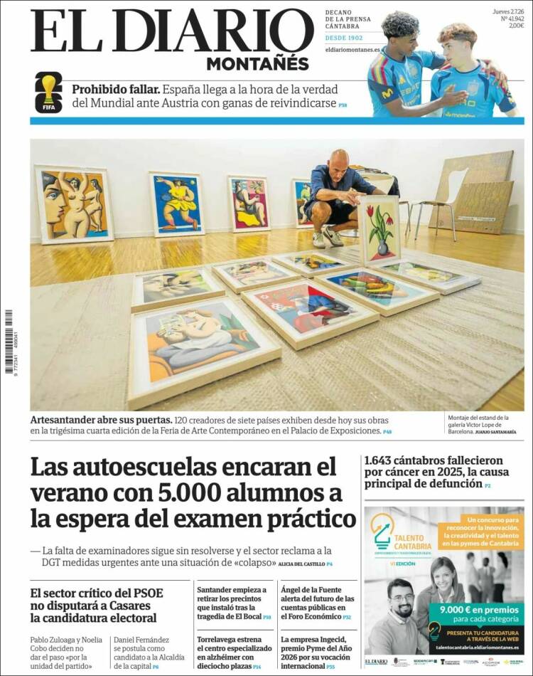 Portada de El Diario Montañés (Espa&ntilde;a)