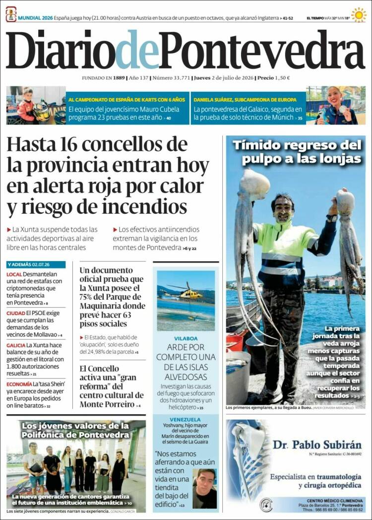 Portada de Diario de Pontevedra (Espa&ntilde;a)